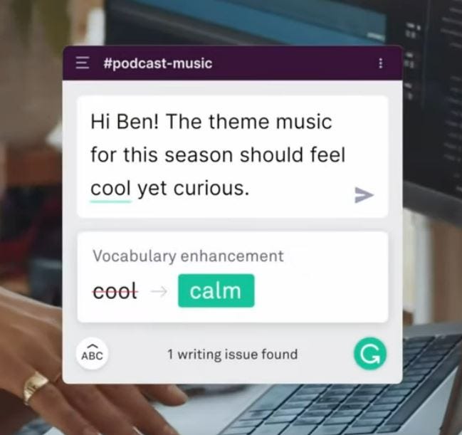 Grammarly suggests changing “cool” to “calm”