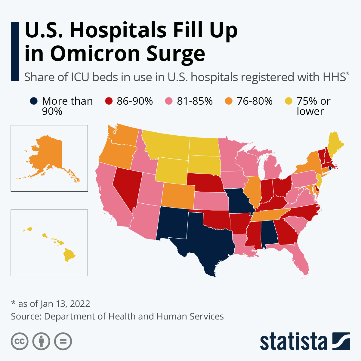 Infographic: U.S. Hospitals Fill Up in Omicron Surge | Statista