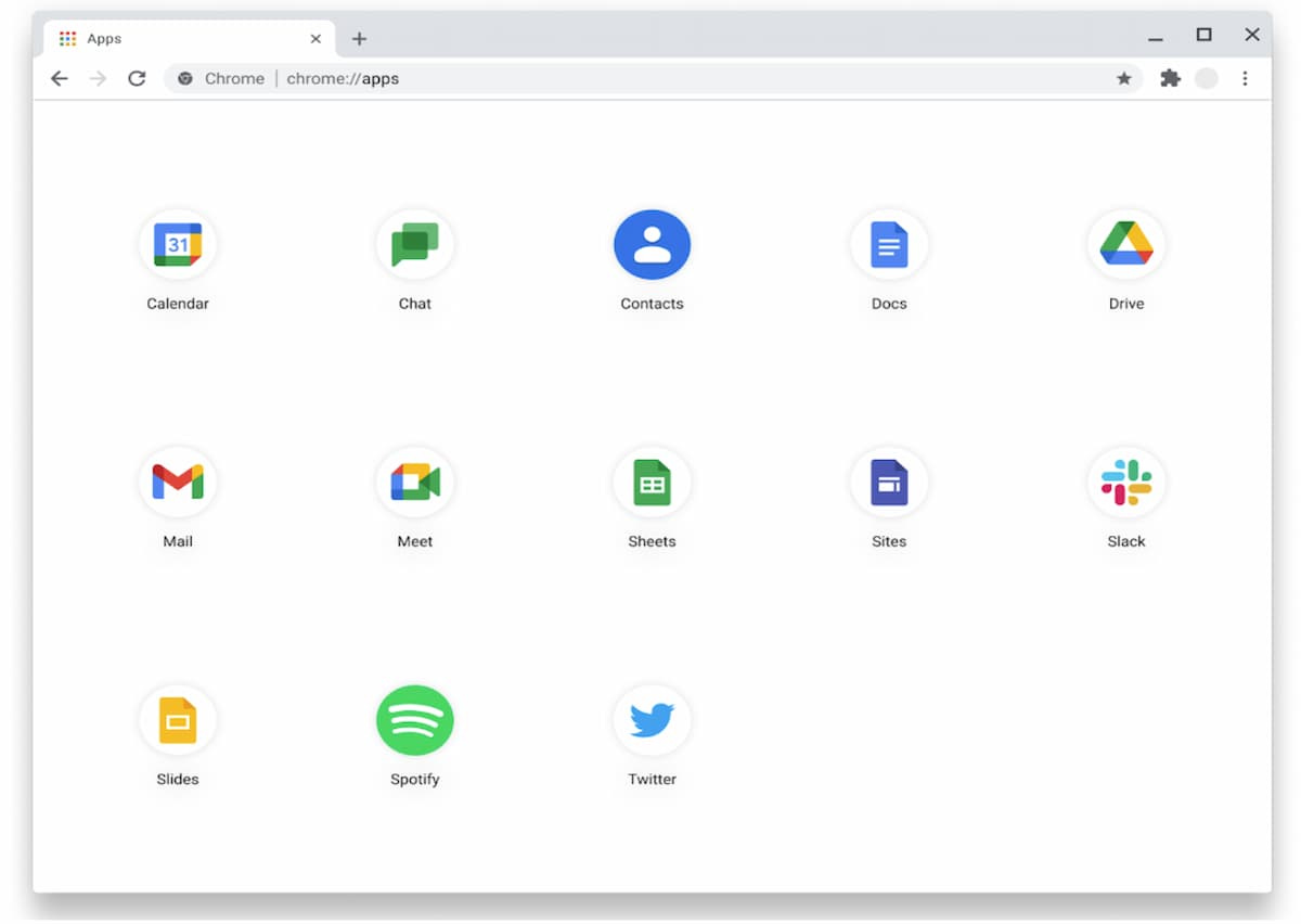 AppHome view in Chrome browser