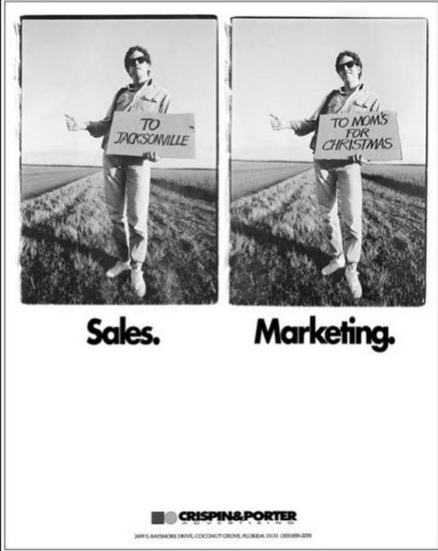 r/AdPorn - This ad for an advertising agency, demonstrating the difference between sales & marketing