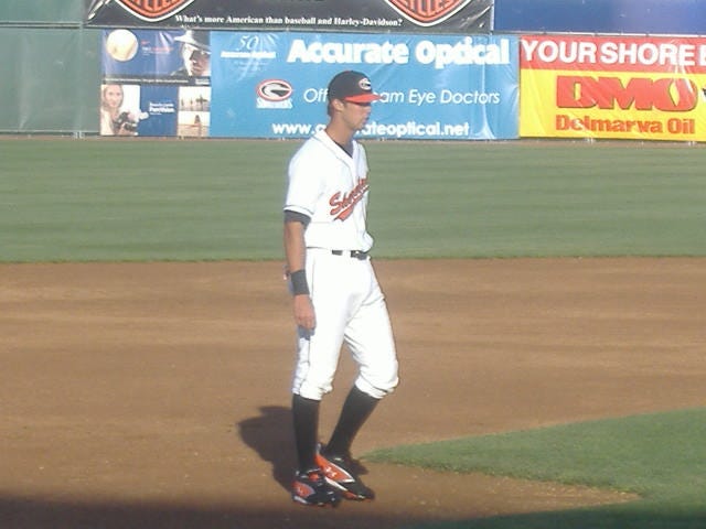 2006 Orioles first round pick Billy Rowell gets ready for his Shorebirds debut, May 23, 2007.