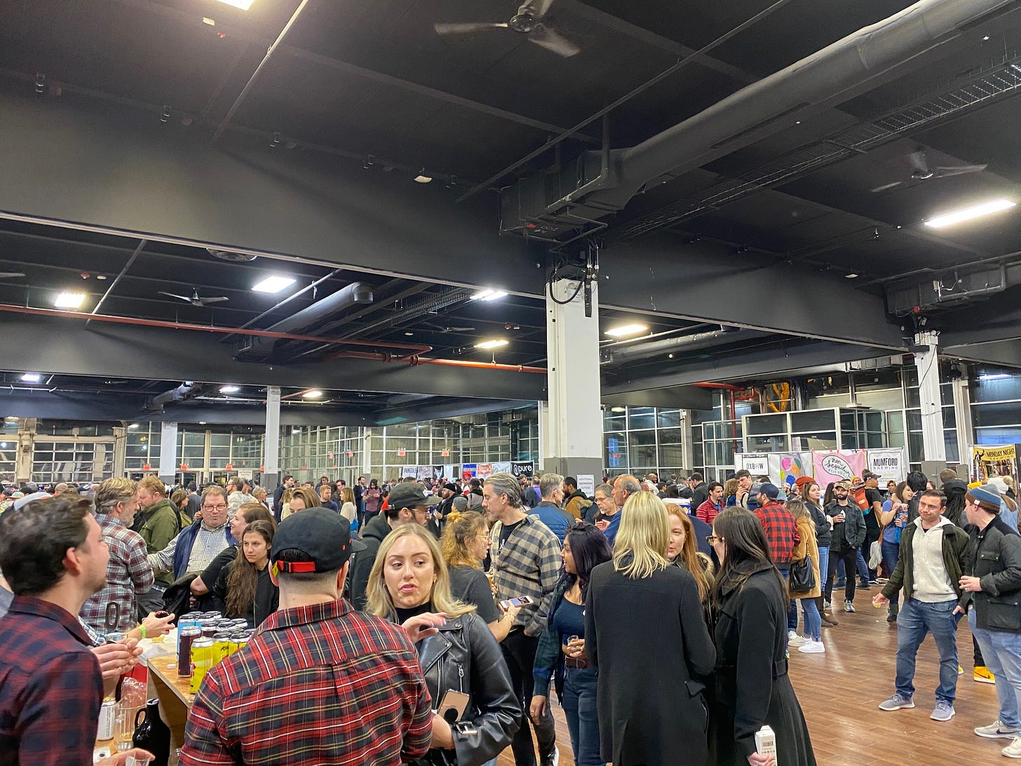 Several hundred people gathered indoors at a beer festival before the pandemic