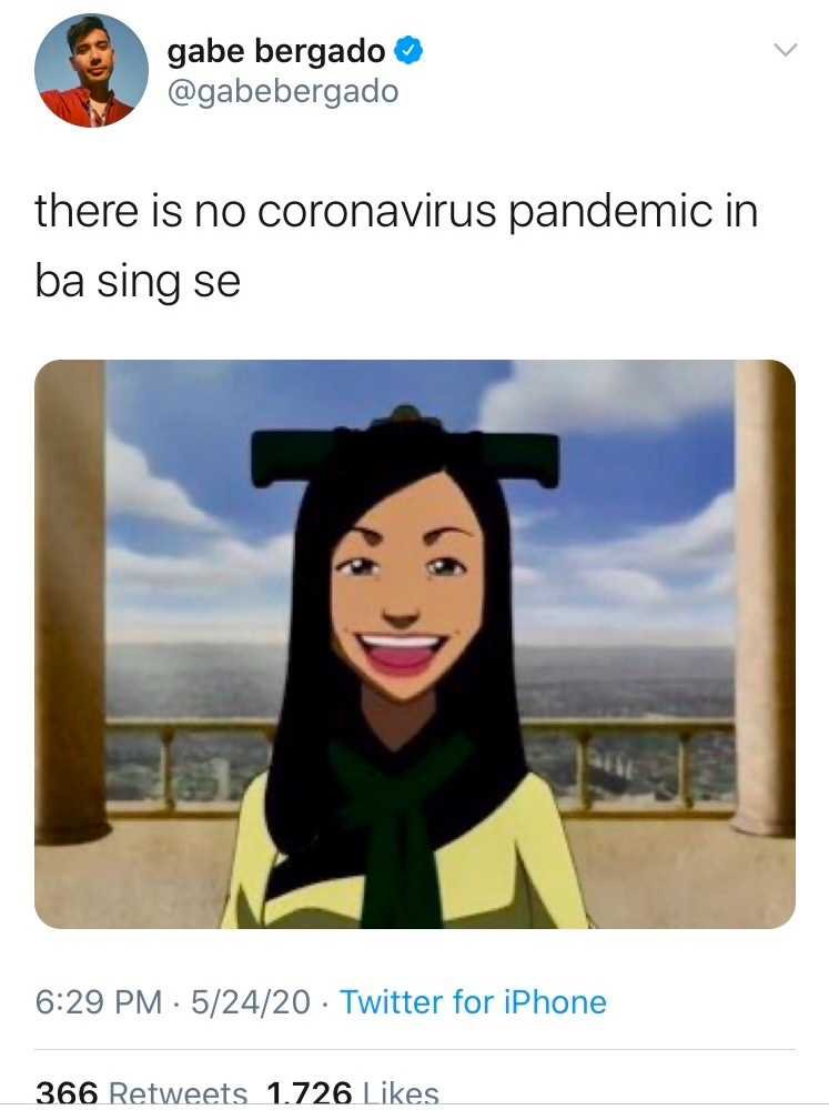 there is no coronavirus pandemic in ba sing se