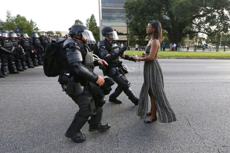 Bachman’s photo of anti-police brutality protester Ieshia Evans being arrested
by Baton Rouge police in 2016 was a finalist for the 2017 Pulitzer in Breaking News Photography