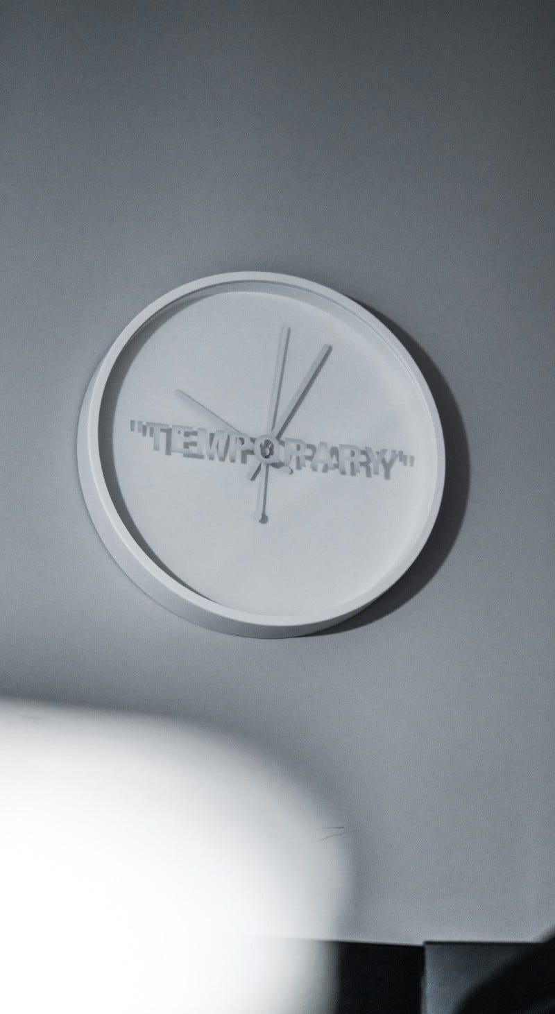 temporary written in a clock