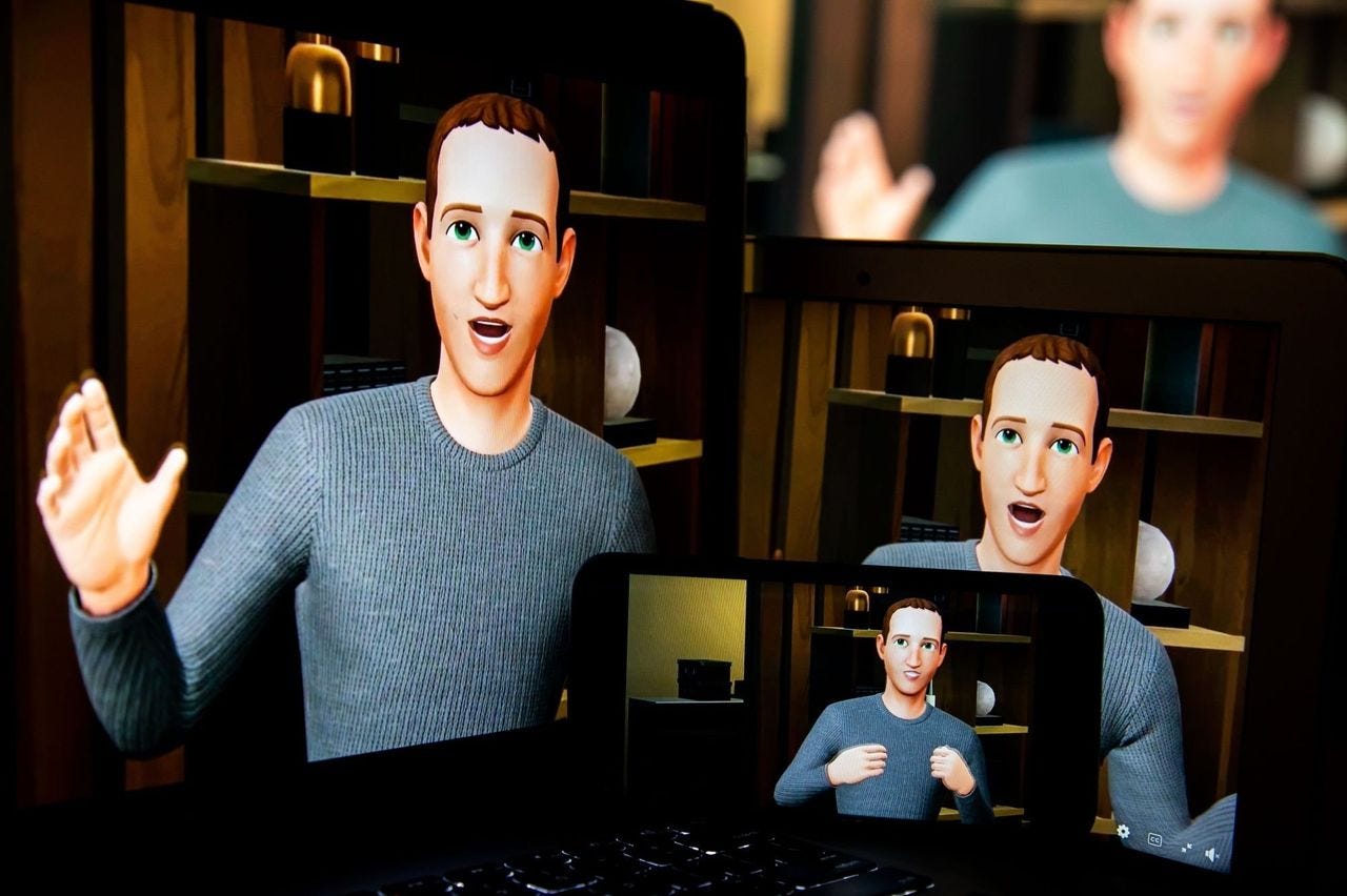 Un avatar du PDG de Meta, Mark Zuckerberg, a pris la parole plus tôt cette semaine lors d'un événement faisant la promotion des offres de métaverse de l'entreprise. MICHAEL NAGLE/NOUVELLES DE BLOOMBERG