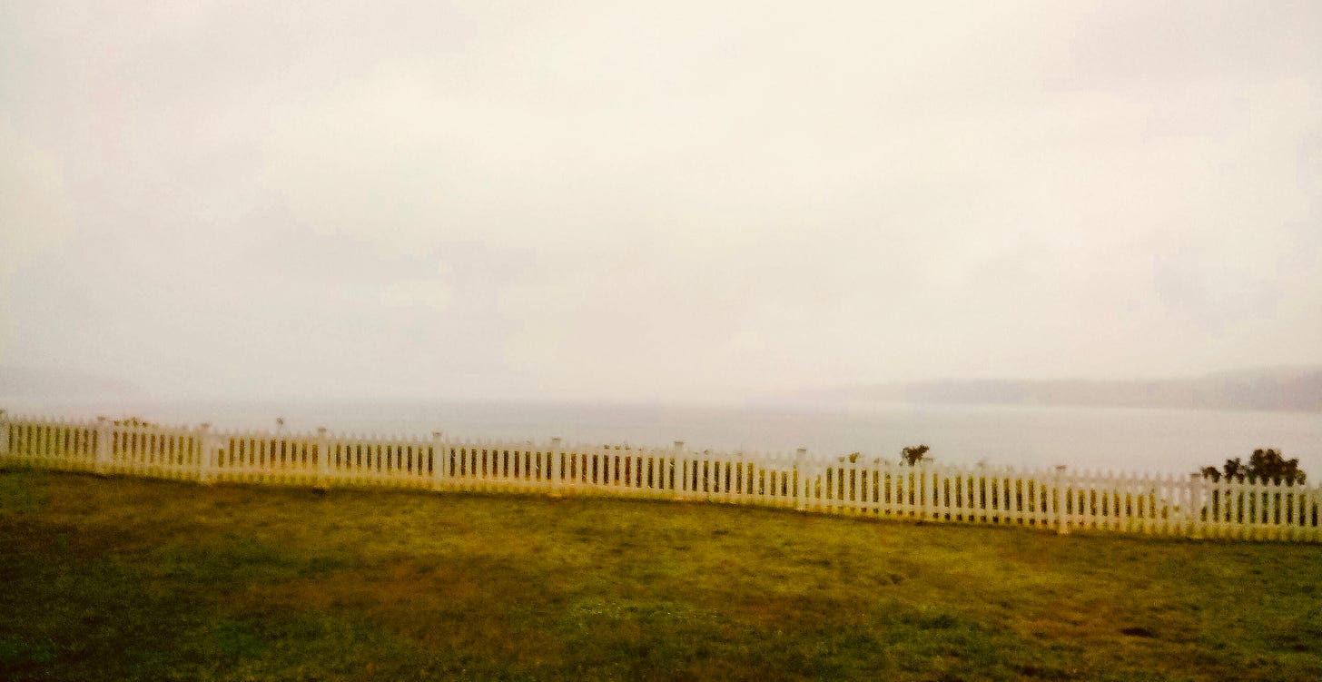 View of water and hills