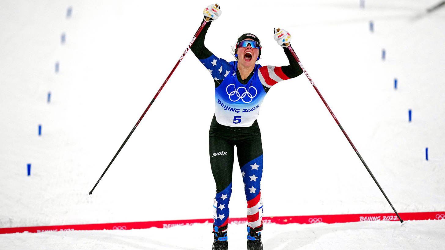 Jessie Diggins wins bronze in woman&#39;s cross country sprint at Olympics