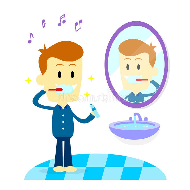 Happy Toothbrushing stock vector. Illustration of cartoon - 45095909