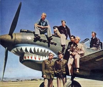 Pilots of the &amp;#39;Flying Tigers&amp;#39;(1st American Volunteer Group of the Chinese  Air Force) with a P-40,China,1940s(400*338) : r/HistoryPorn