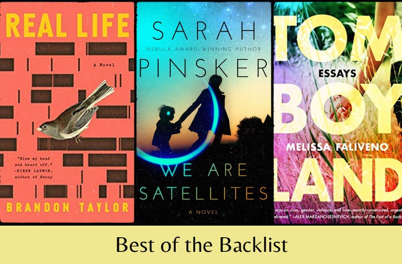 Small images of the covers of the three listed books in a row, above the text “Best of the Backlist” on a yellow background.