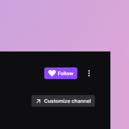 View of twitch page with banner color does match color of twitch channel page.