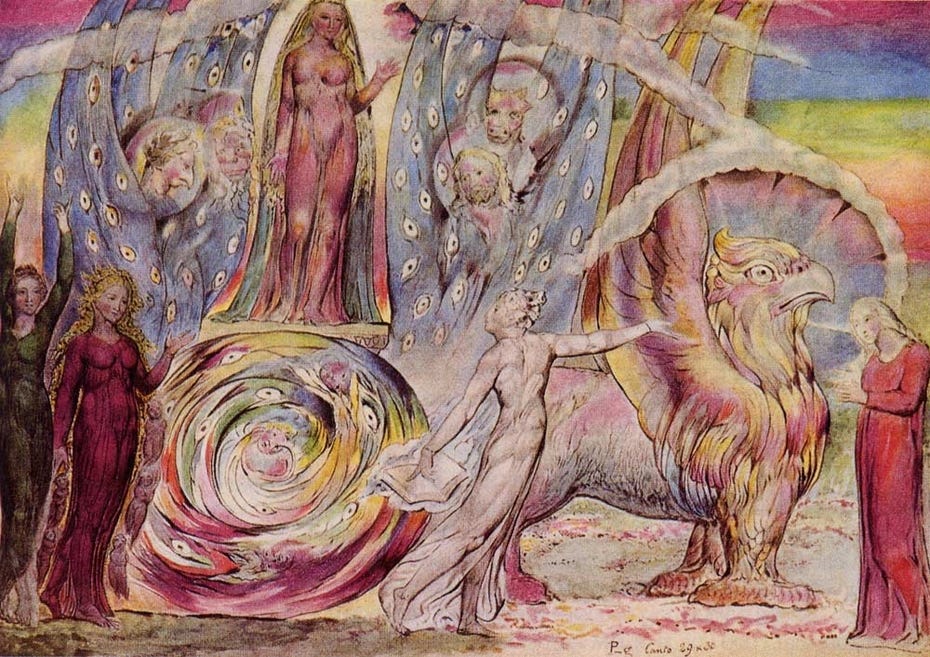 Beatrice Addressing Dante from the Car" William Blake - Artwork on USEUM