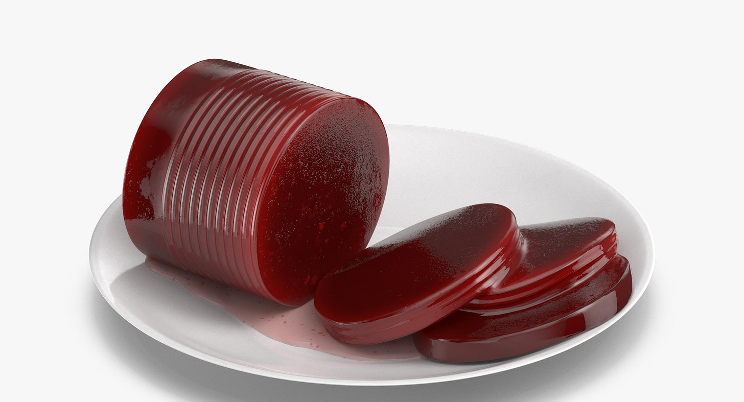 Canned Cranberry Sauce Sliced