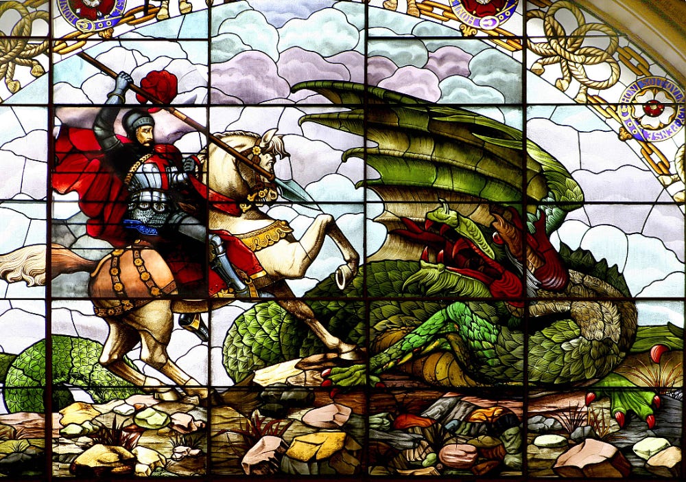 St. George and the Dragon. Stained glass window at St. George's Hall,  Liverpool - Album on Imgu… | Saint george and the dragon, St. george, Diy stained  glass window