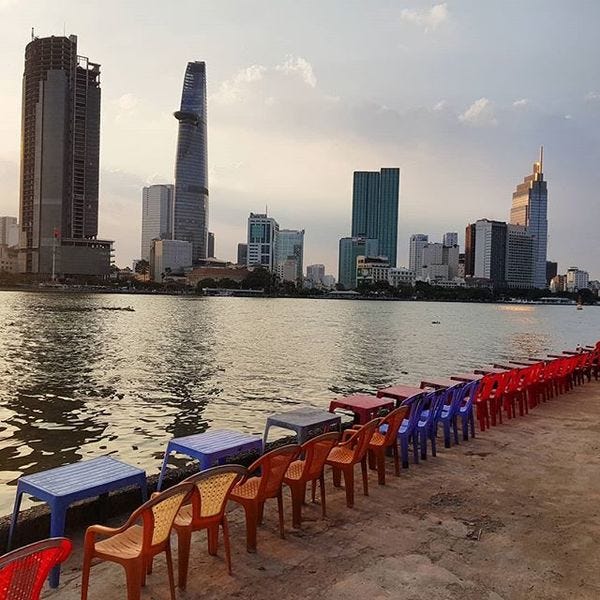 Front row seats on the Saigon River.