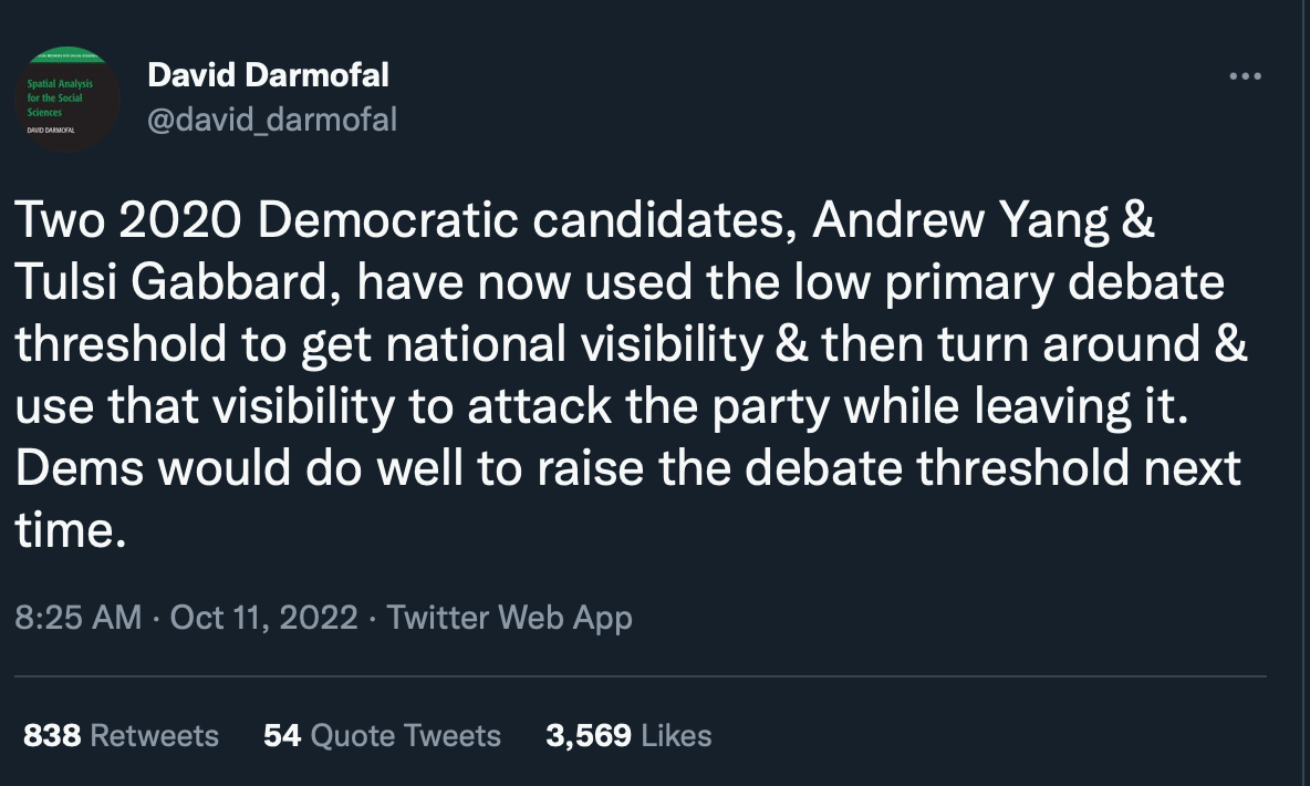 Two 2020 Democratic candidates, Andrew Yang & Tulsi Gabbard, have now ...