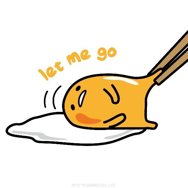 The yolk of the egg being pulled away from the white with chopsticks and the yolk screaming: let me go.