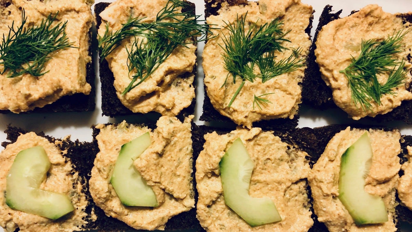 Fancy Egg Spread Canapes