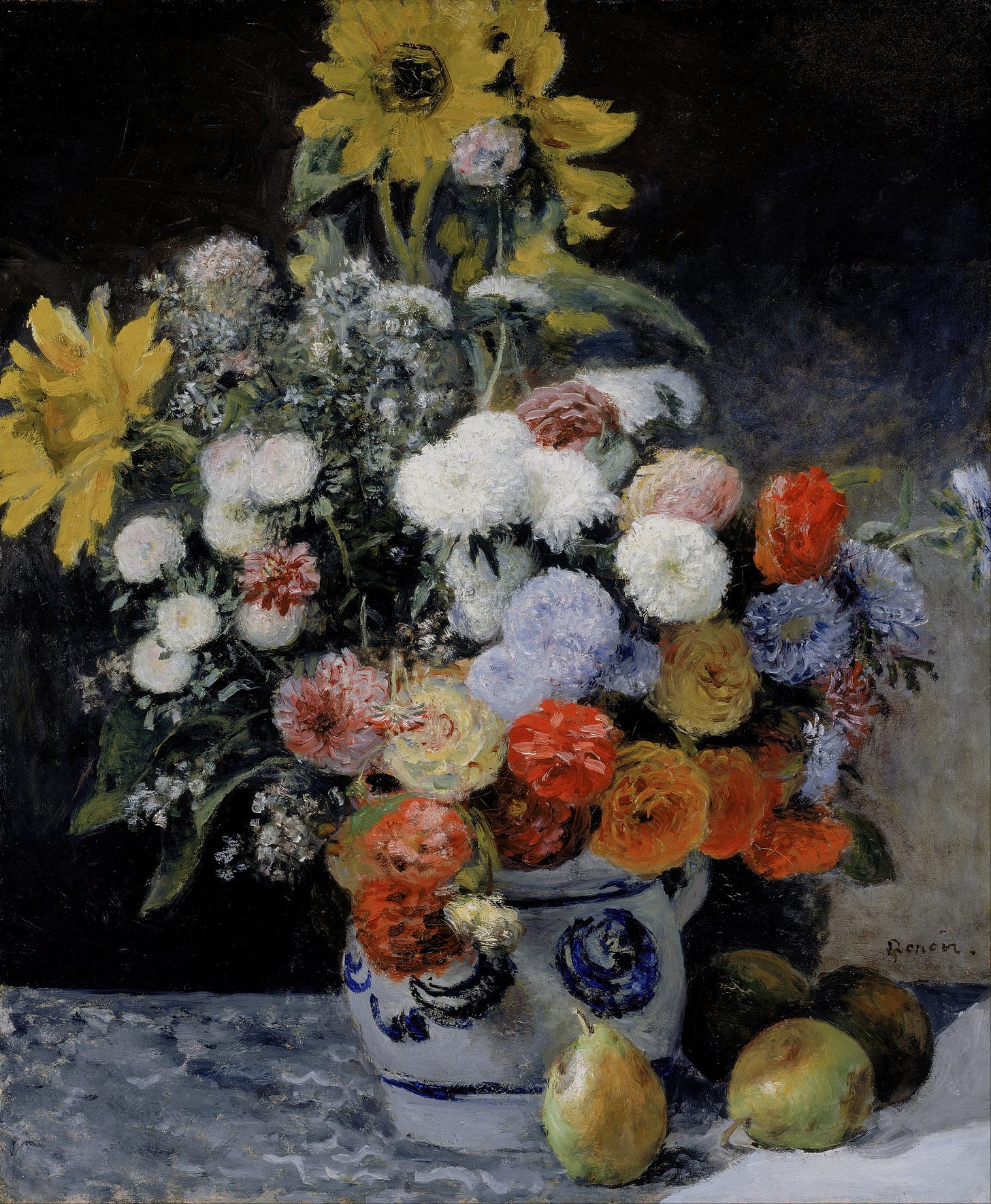 Mixed Flowers in an Earthenware Pot (about 1869) by Pierre-Auguste Renoir