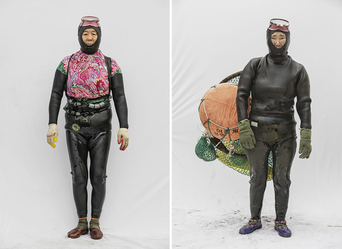 The Breathless Grit and Determination of South Korea&#39;s Iconic Female Divers  Are Captured in Life-Size Portraits by Hyung S. Kim | Colossal