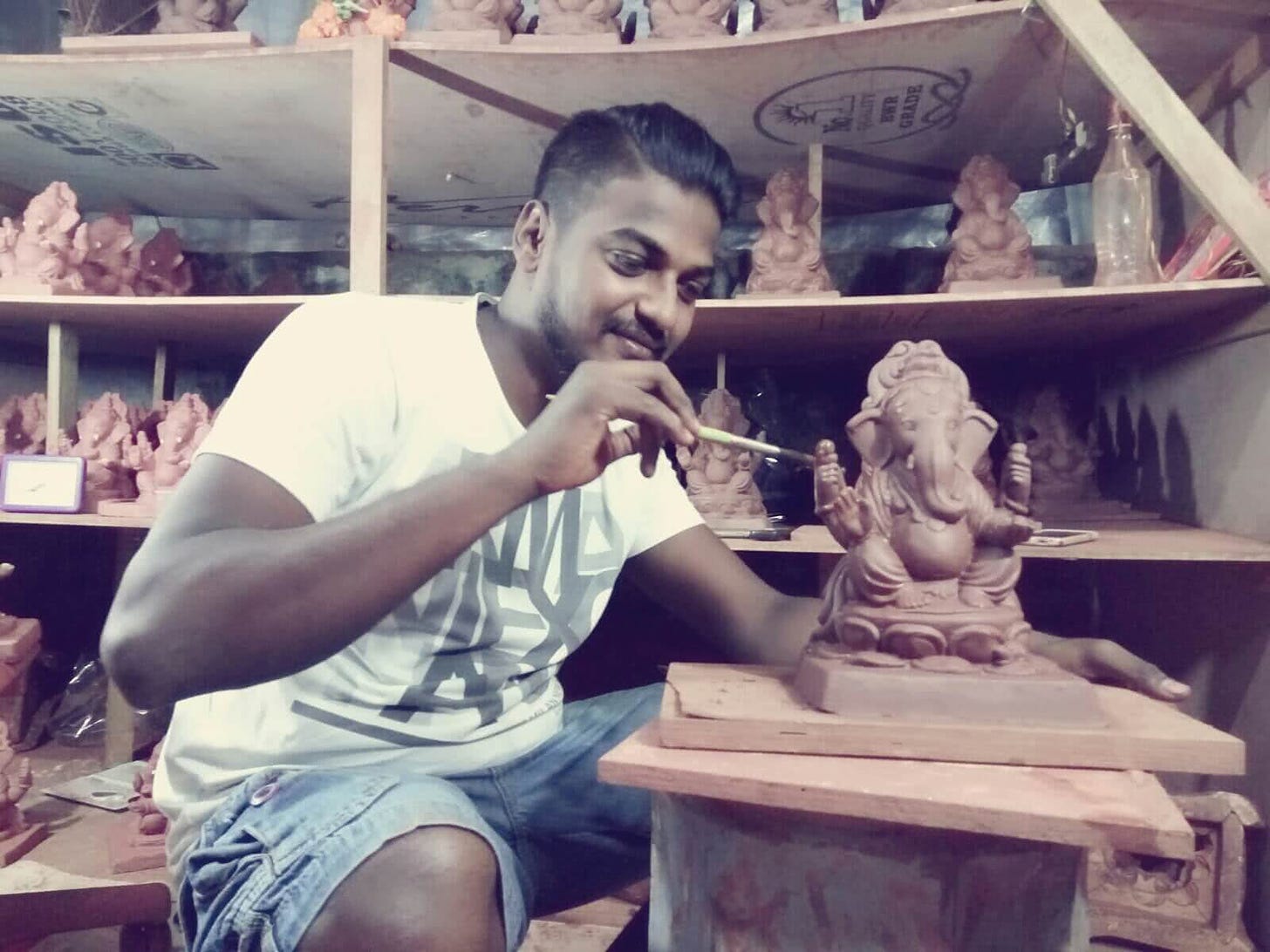 how to make eco friendly ganesh idols by Dattatri Kothur