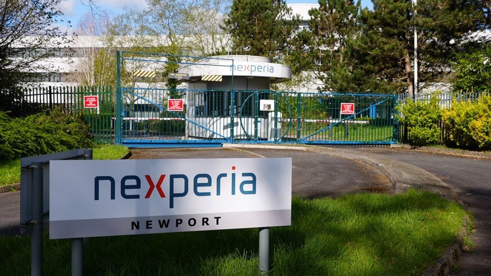 New signs bearing the logo of Nexperia have been erected at the site