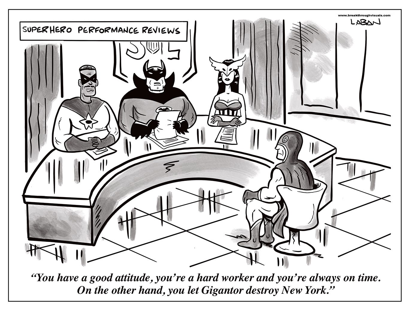 Cartoon Coffee Break: Superhero Performance Reviews | ReWork Cartoon Coffee Break: Superhero Performance Reviews | ReWork