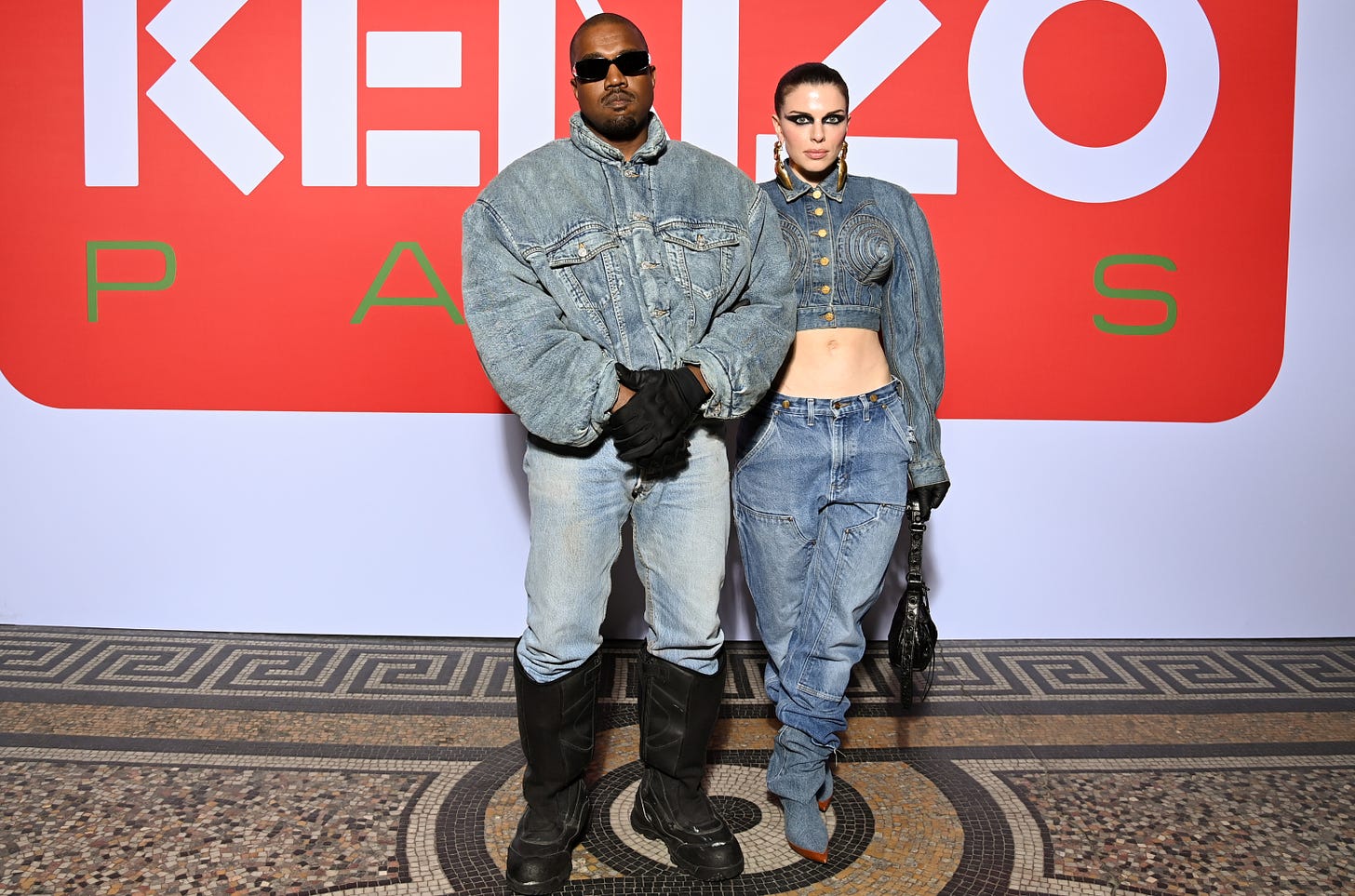 Kanye West &amp; Julia Fox on Red Carpet in Matching Denim – Billboard