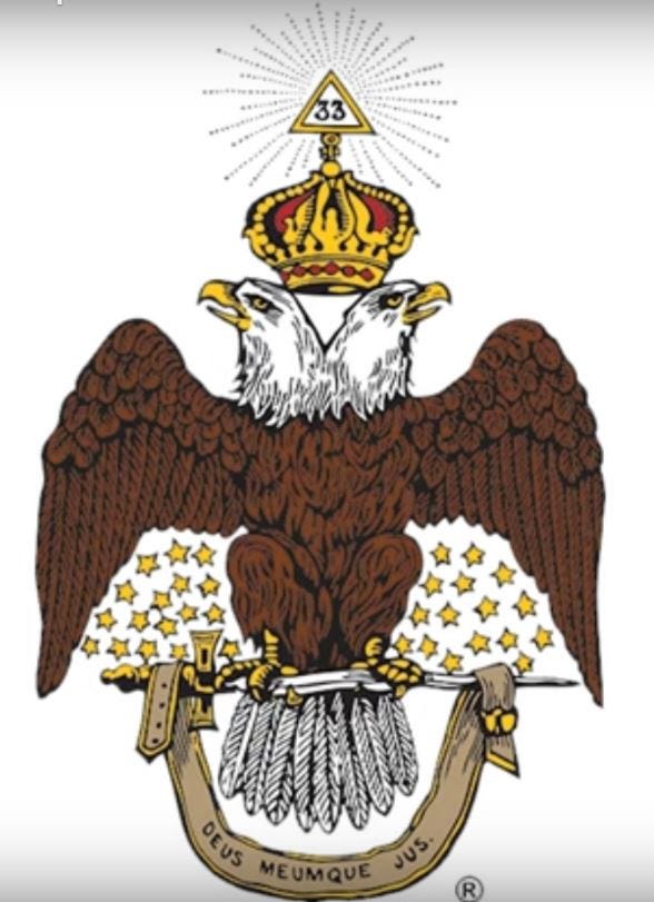 The 33rd Degree Double Eagle of the Scottish Rite has 33 stars beneath its wings, 16 on the right and 17 on the left