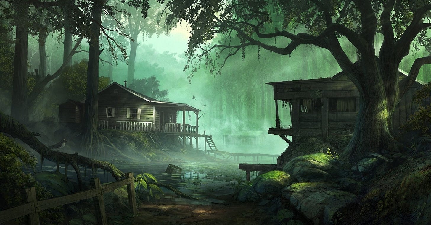 Dark Forest And House (#152336) - HD Wallpaper & Backgrounds Download