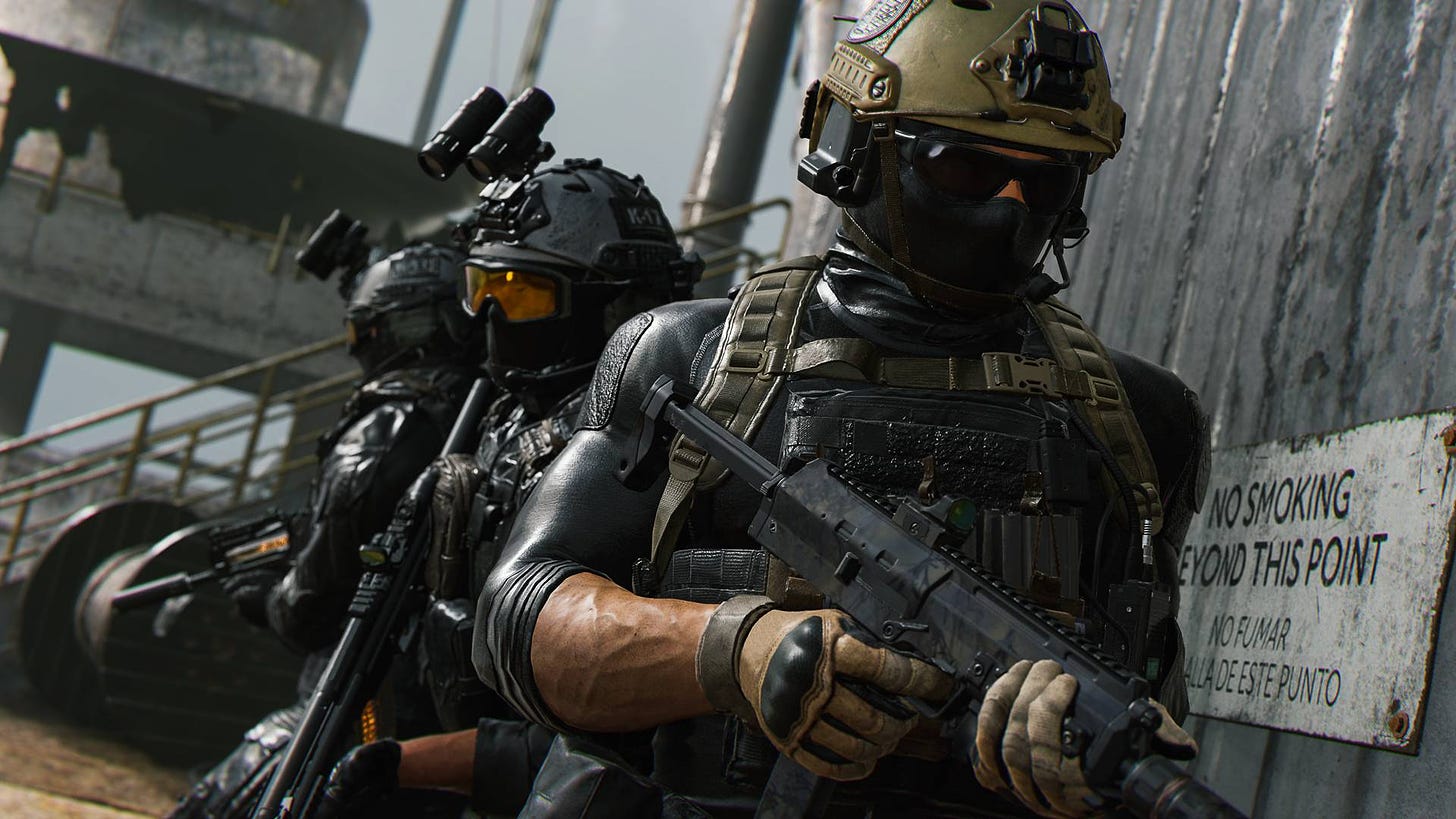 Call of Duty: Modern Warfare 2 in-game screenshot showing three types of operators