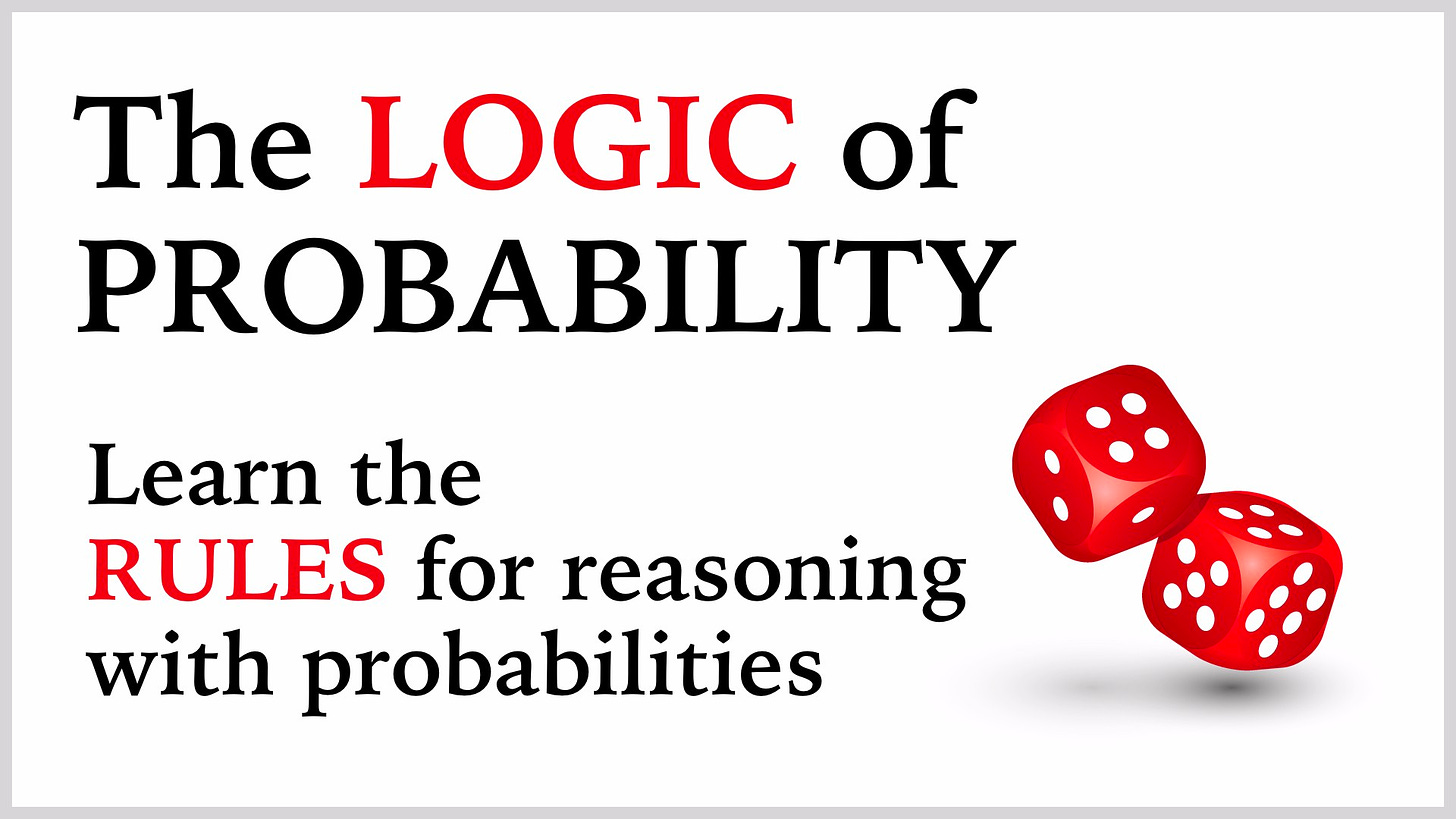 May be an image of text that says "The LOGIC of PROBABILITY Learn the RULES for reasoning with probabilities"