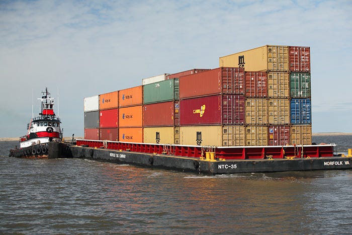 Mississippi River container barge Mississippi River container barge
