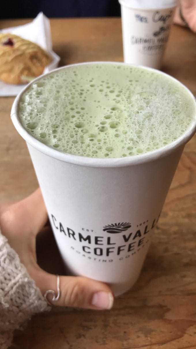 green tea latte, northern california