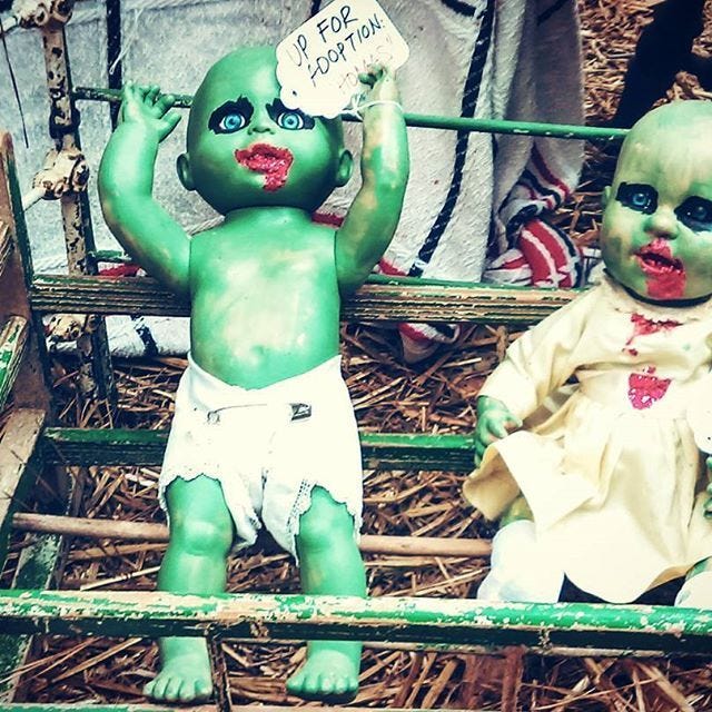 It's Baby Zombie Adoption Day! Please take us home before Halloween. | Baby zombie, Adoption day ...