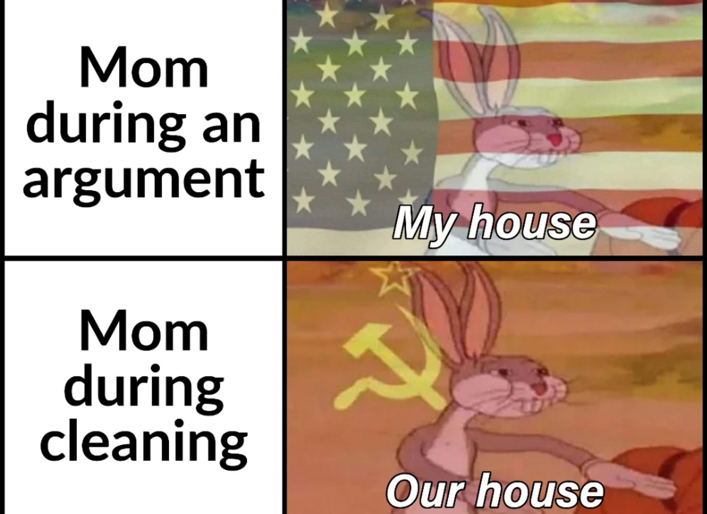 Communist and Capitalist Bunny : MemeTemplatesOfficial