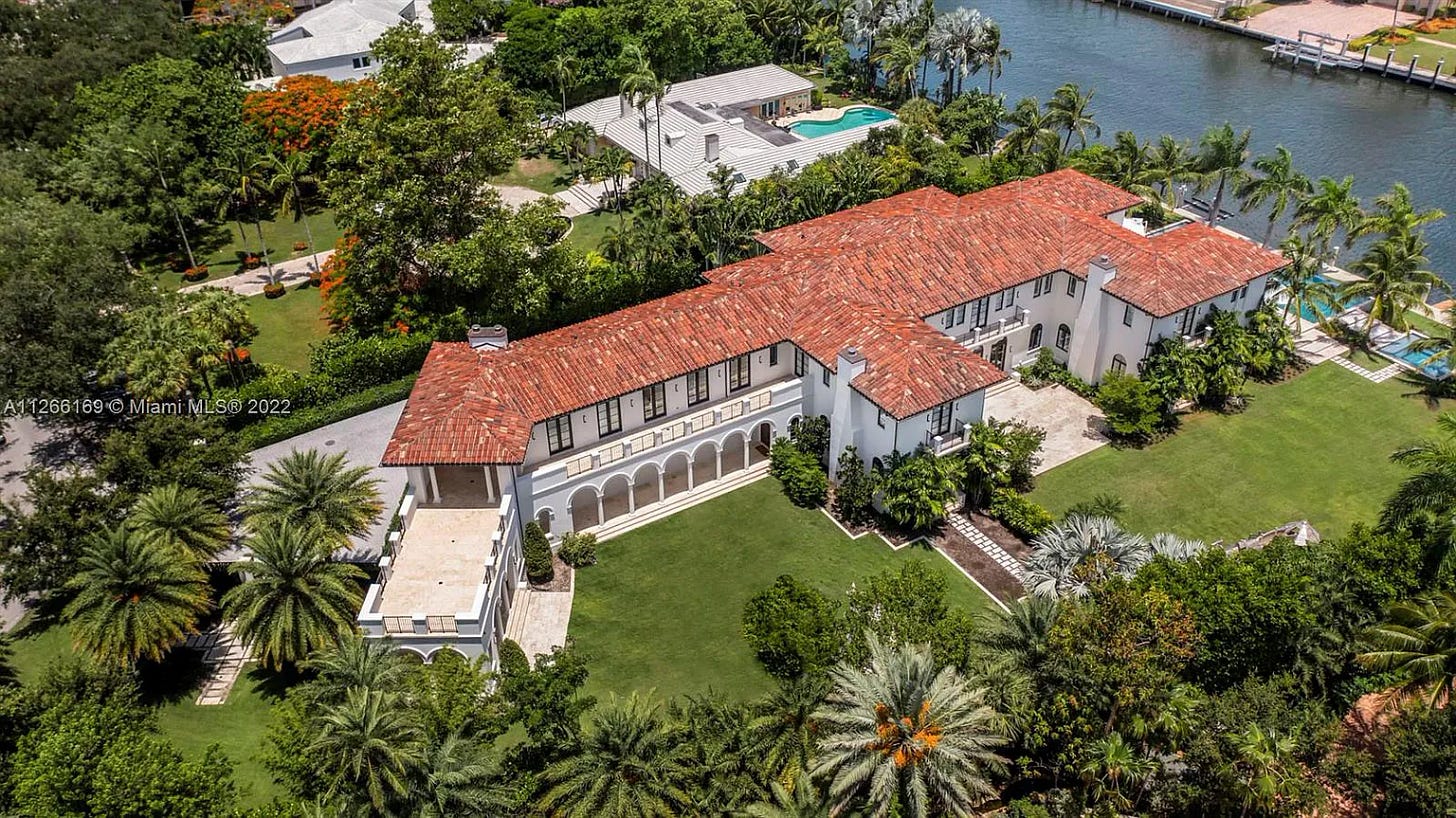 Overhead shot of Travis VanderZanden's Miami mansion