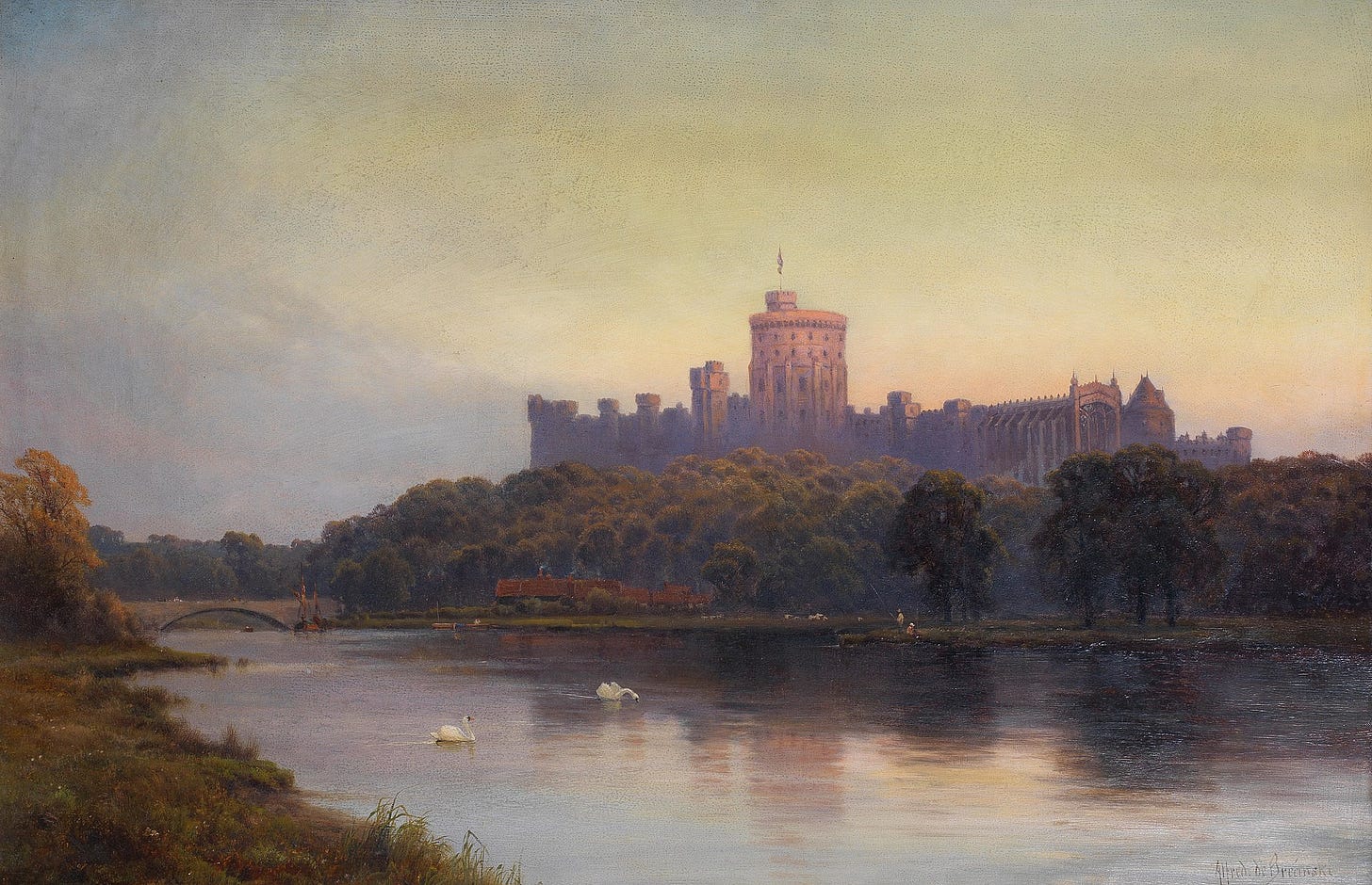 Alfred de Bréanski - Windsor Castle at sunset.jpg