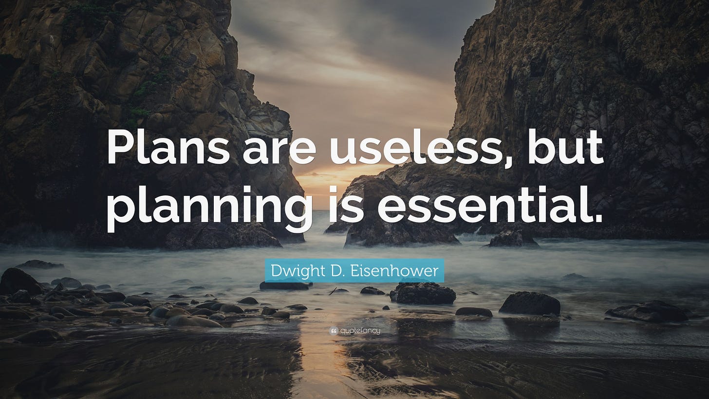 Dwight D. Eisenhower Quote: “Plans are useless, but planning is essential.”