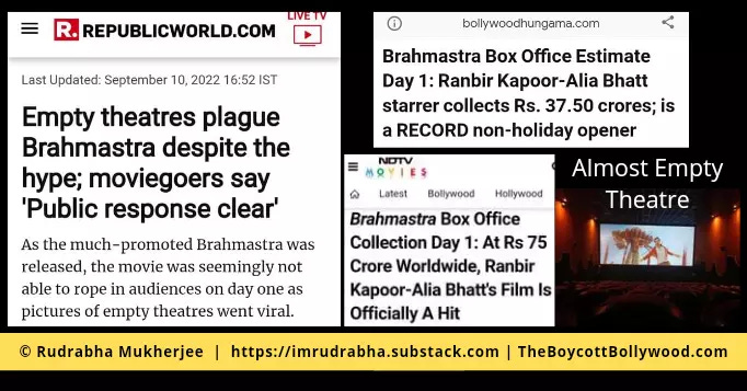 Box Office numbers of Brahmastra Movie