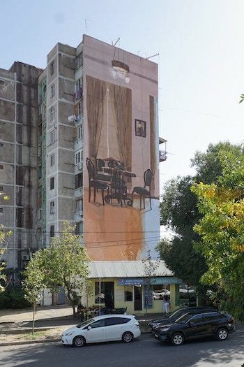 Mohamed L'Ghacham mural in Tbilisi