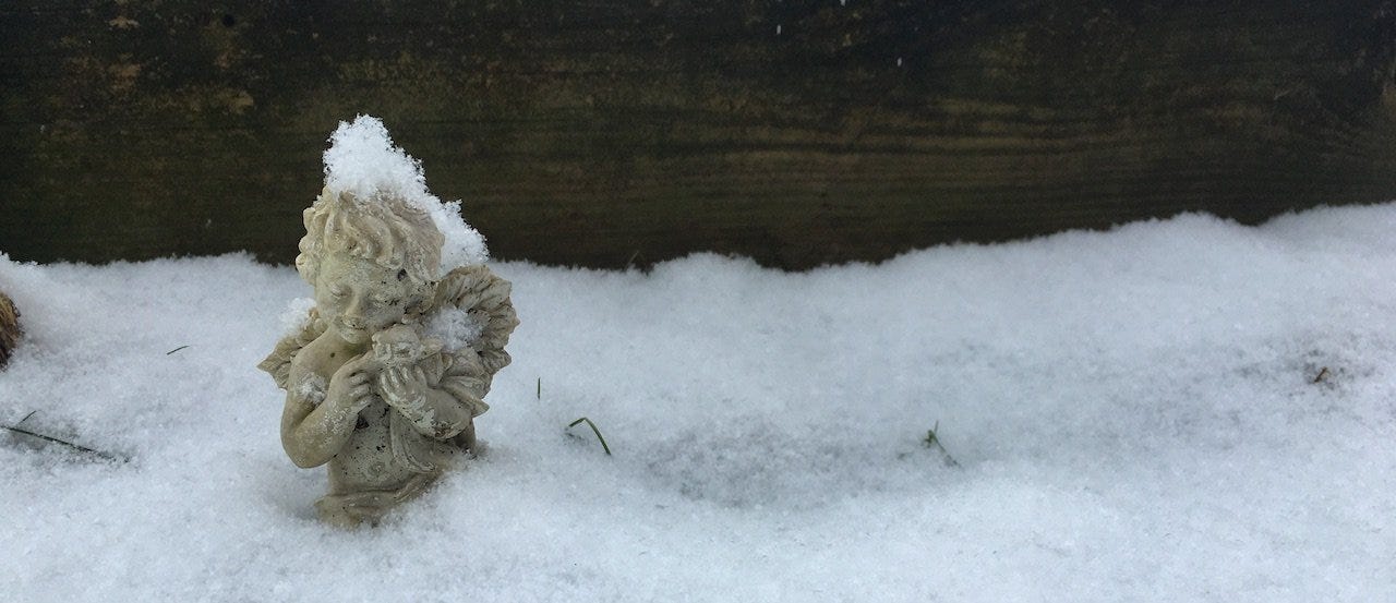 blog | tiny cherub in snow