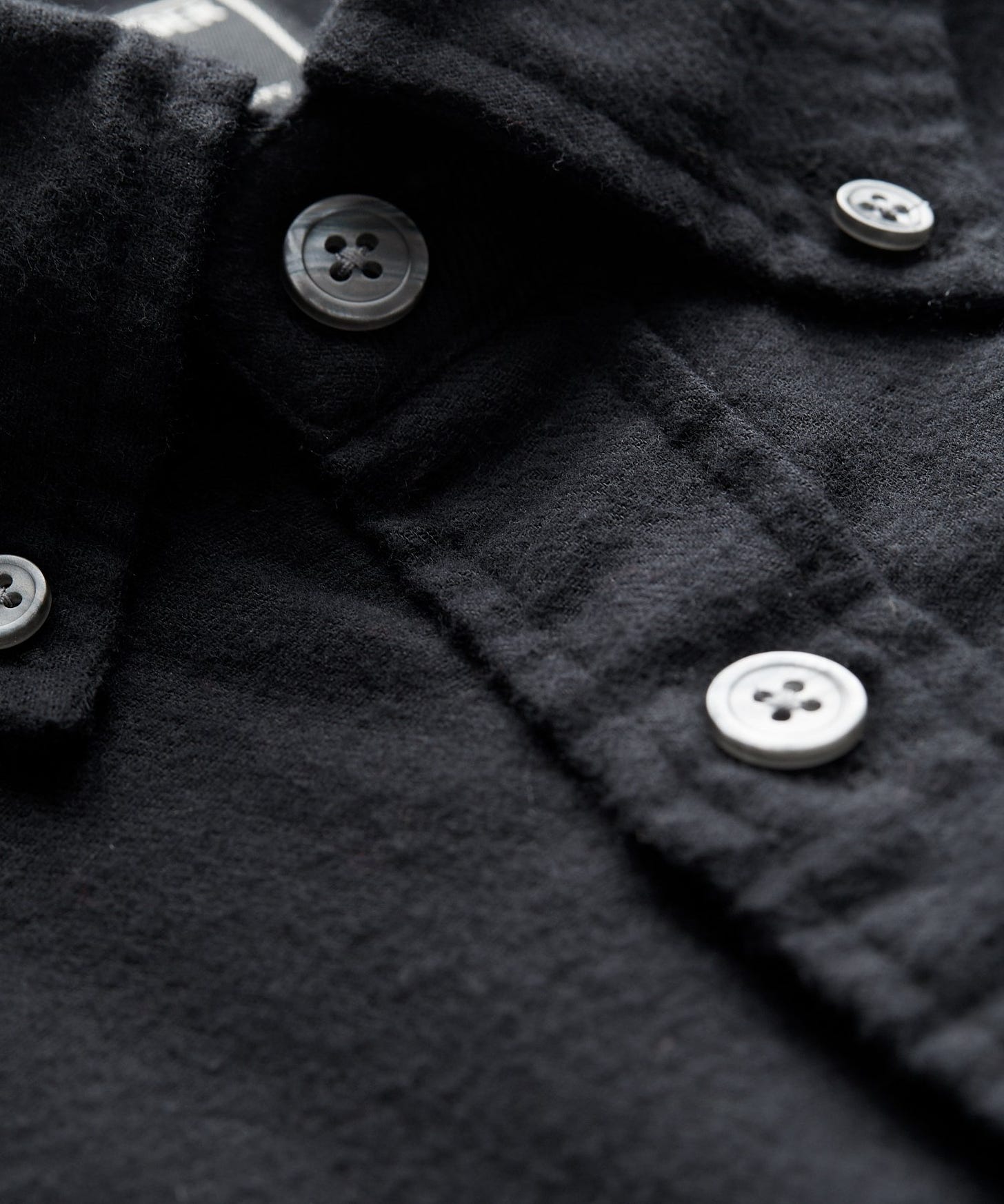 Brushed Flannel Button Down Shirt in Black