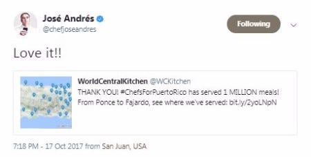 Jose Andres Tweet