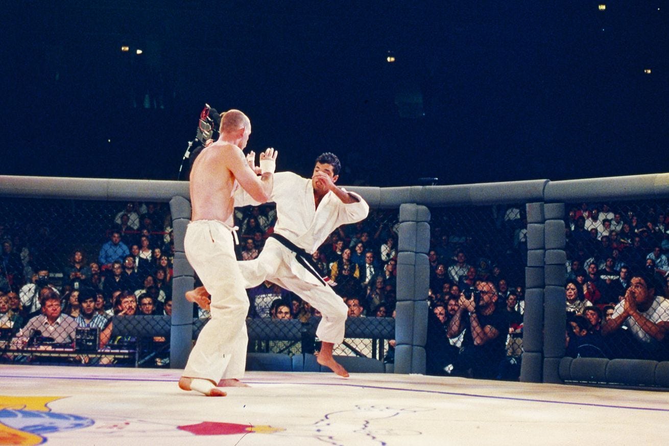 A look back at the 1990s hysteria which got MMA banned in New York |  Martial arts, Ufc, Ufc 1