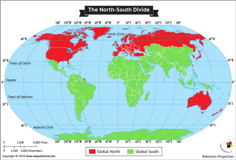 What is division between the Global North and Global South? - Answers