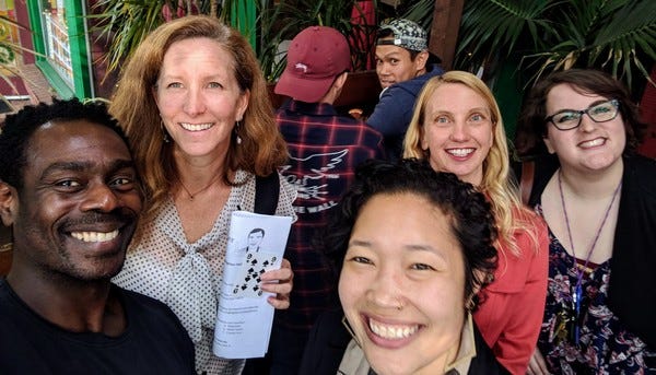 Loyal readers Wenner, Jessica, Woo, MIranda, and Amy are excited to see you tonight at HHH #10. (The guys with caps in the back, maybe less so.) For tickets: hltr.co/hhh10