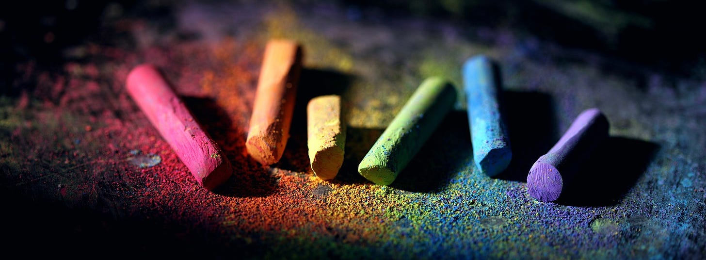 rainbow colored chalk