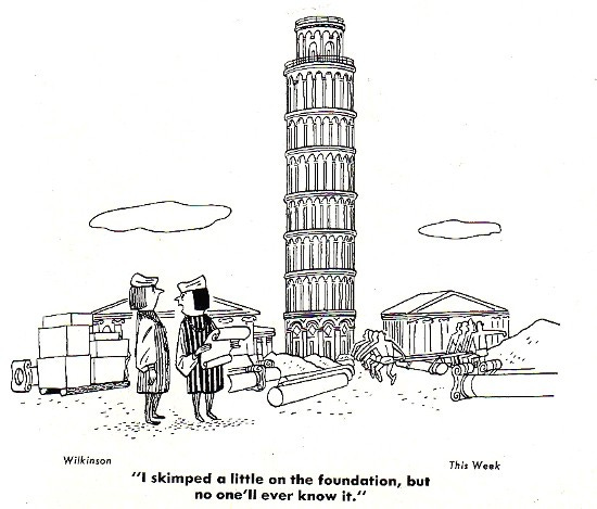 Leaning Tower of Pisa built on a weak foundation
